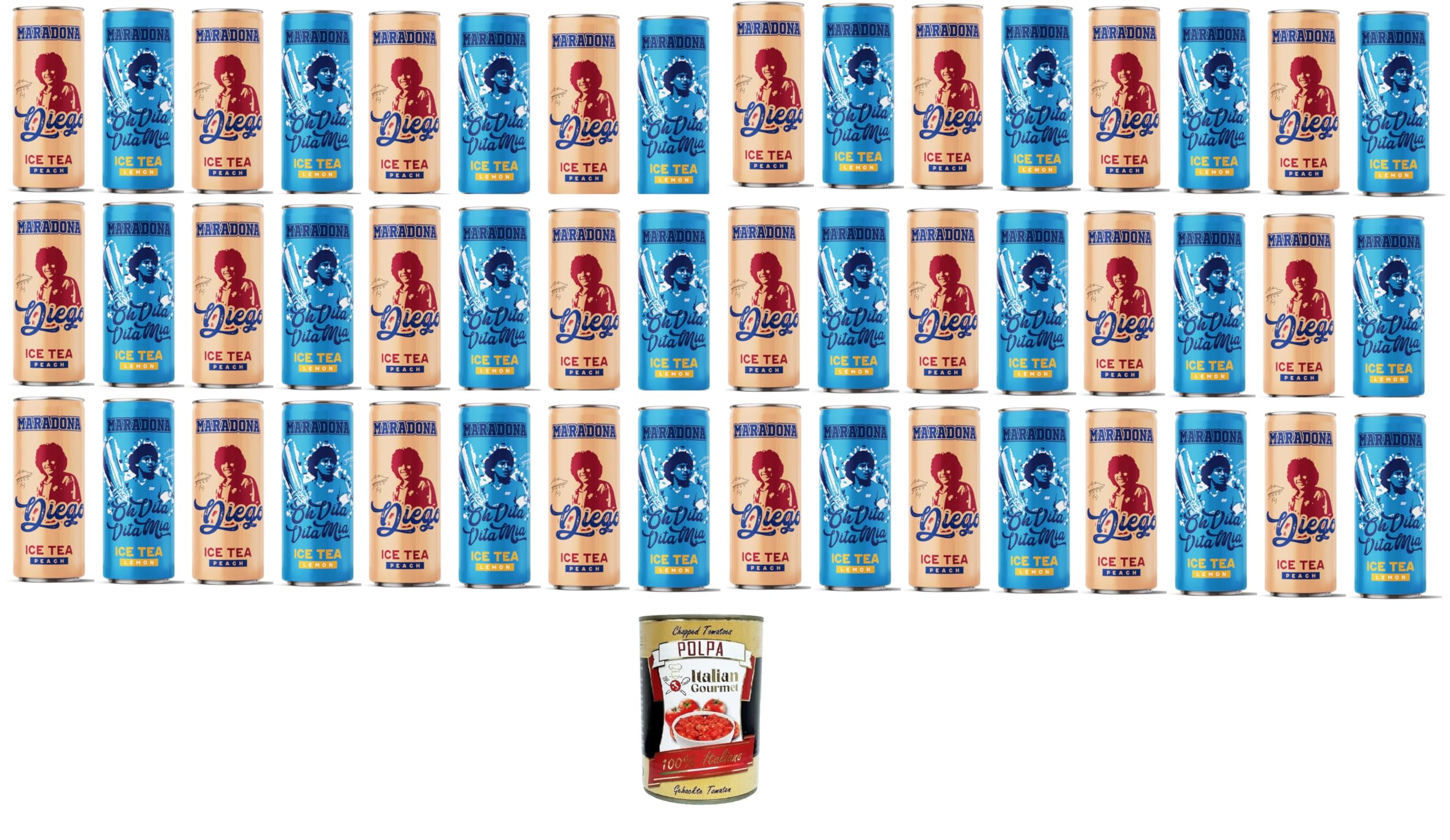 Italian Gourmet Ice Italian Gourmet Testpaket tè freddo Lemon Peach Eistee | Bevanda rinfrescante; Pfirsich- und Zitronengeschmack, pratiche brik per, Gesamtnettogewicht 12 L + Kostenlos Polpa 400g