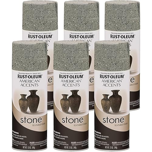 Rust-Oleum 7992830 American Accents Creations, 12 Ounce (Pack of 6), Gray Stone, 72 Ounce