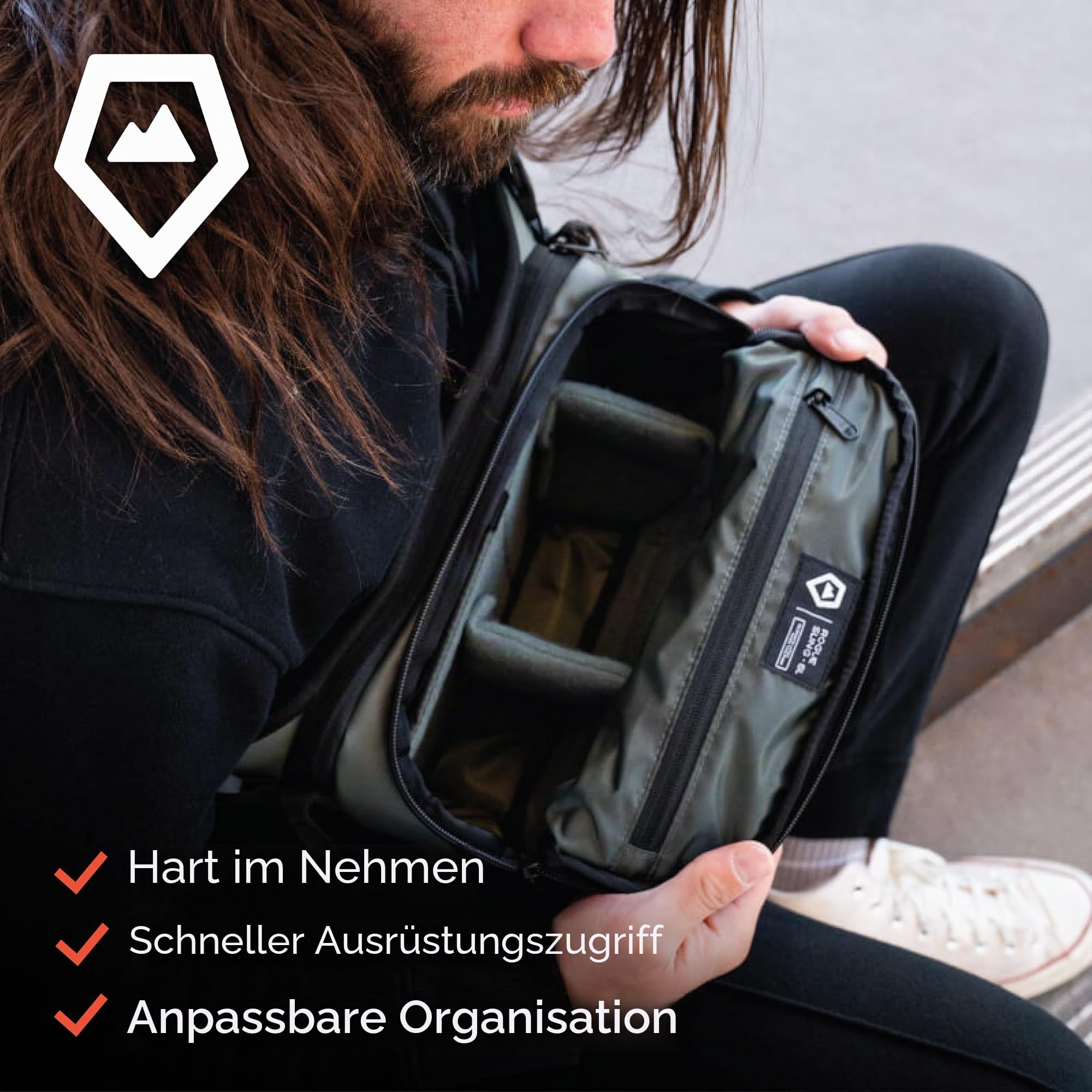 WANDRD ROGUE 6L Sling – Kameratasche – Crossbody-Tasche und Kameraetui für Fotografen, Grün (Wasatch Green)