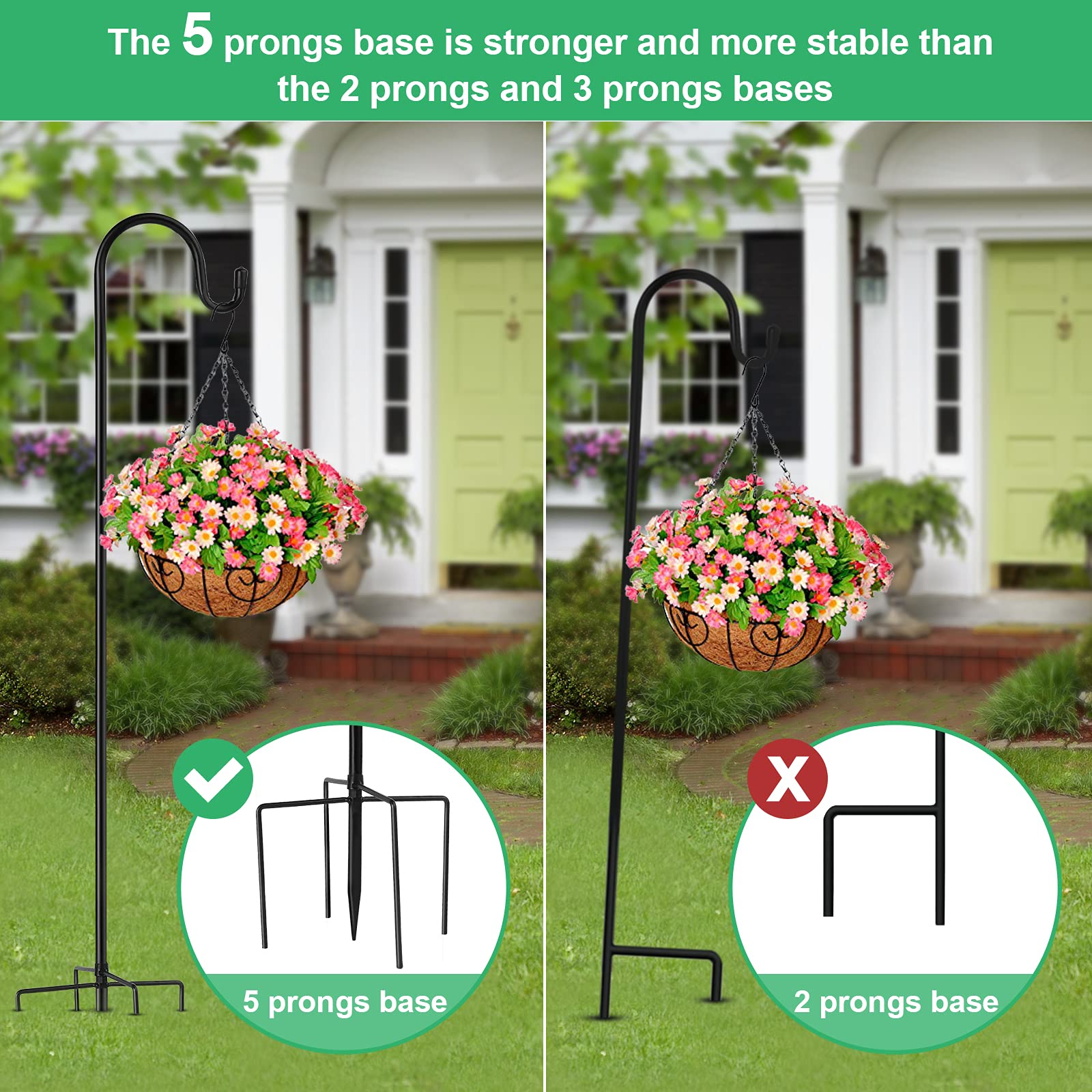 SEGNAYEN Lot De 6 Crochets De Berger Pour Lanternes De Jardin 81 Cm Crochet De