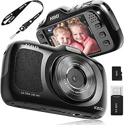 Câmera digital 4K verdadeira com modo beleza, câmera vlogging de 64 MP para iniciantes, zoom 16X, antivibração e foco automático, cartão de 32 GB, câmeras portáteis ultra compactas de 120 g para