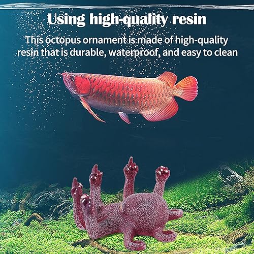 Miniatura 4 de Decoración de pulpo para acuario, vida marina artificial azul, dedos brillantes que mejoran el atractivo visual, adecuado para varias peceras