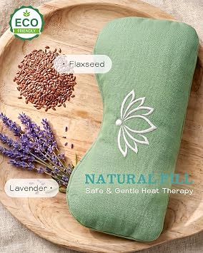 Weighted Lavender Eye Pillow, Linen Flaxseed Eye Mask for Sleeping | cooling & heating pad | meditation spa & relaxation gifts | aromatherapy | thoughtfully wellness gift | embroidery breathable