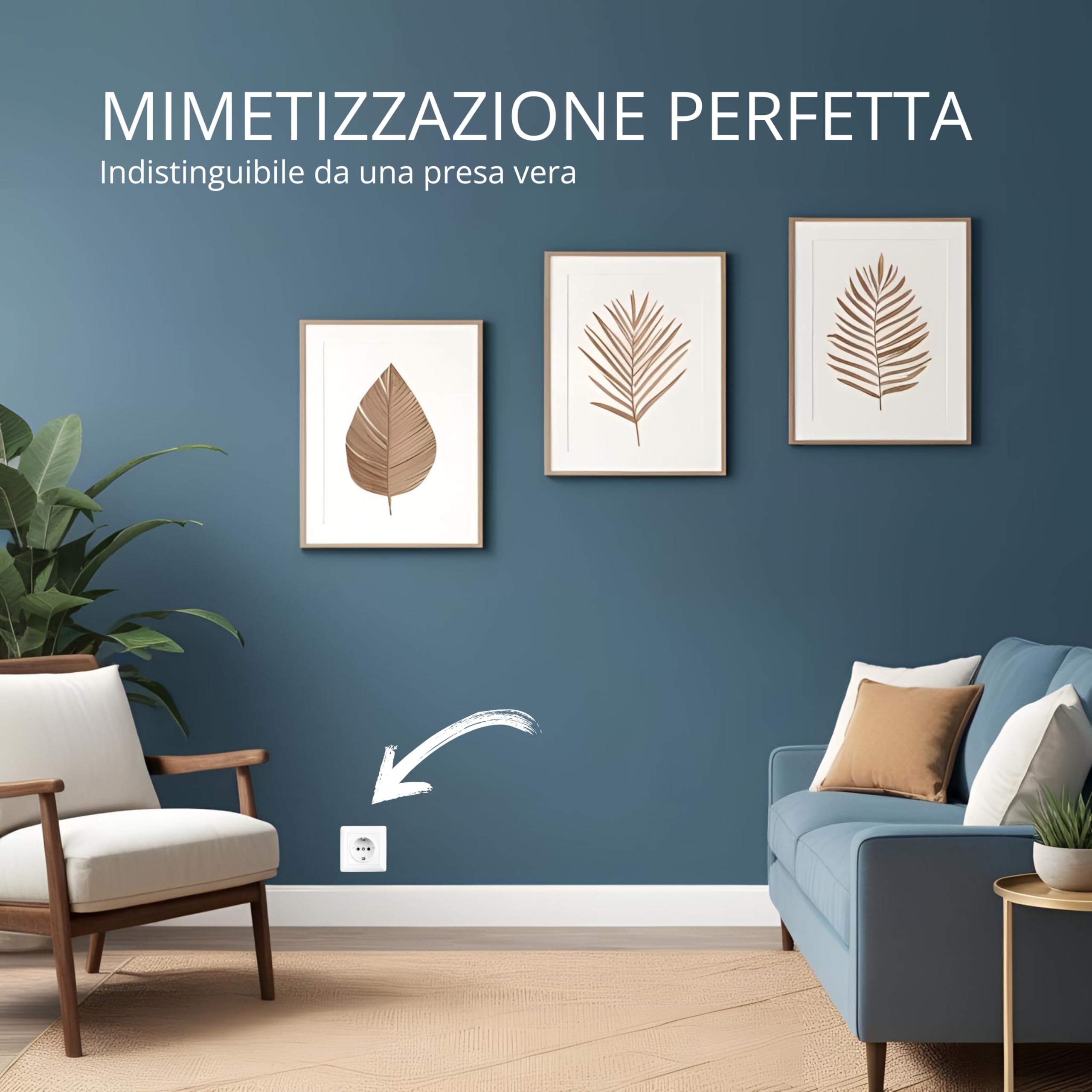 Cassaforte con presa fittizia - Con 1 presa fittizia - Apertura magnetica e serratura speciale - Cassaforte da parete per un riposto invisibile - Scomparto segreto per i soldi