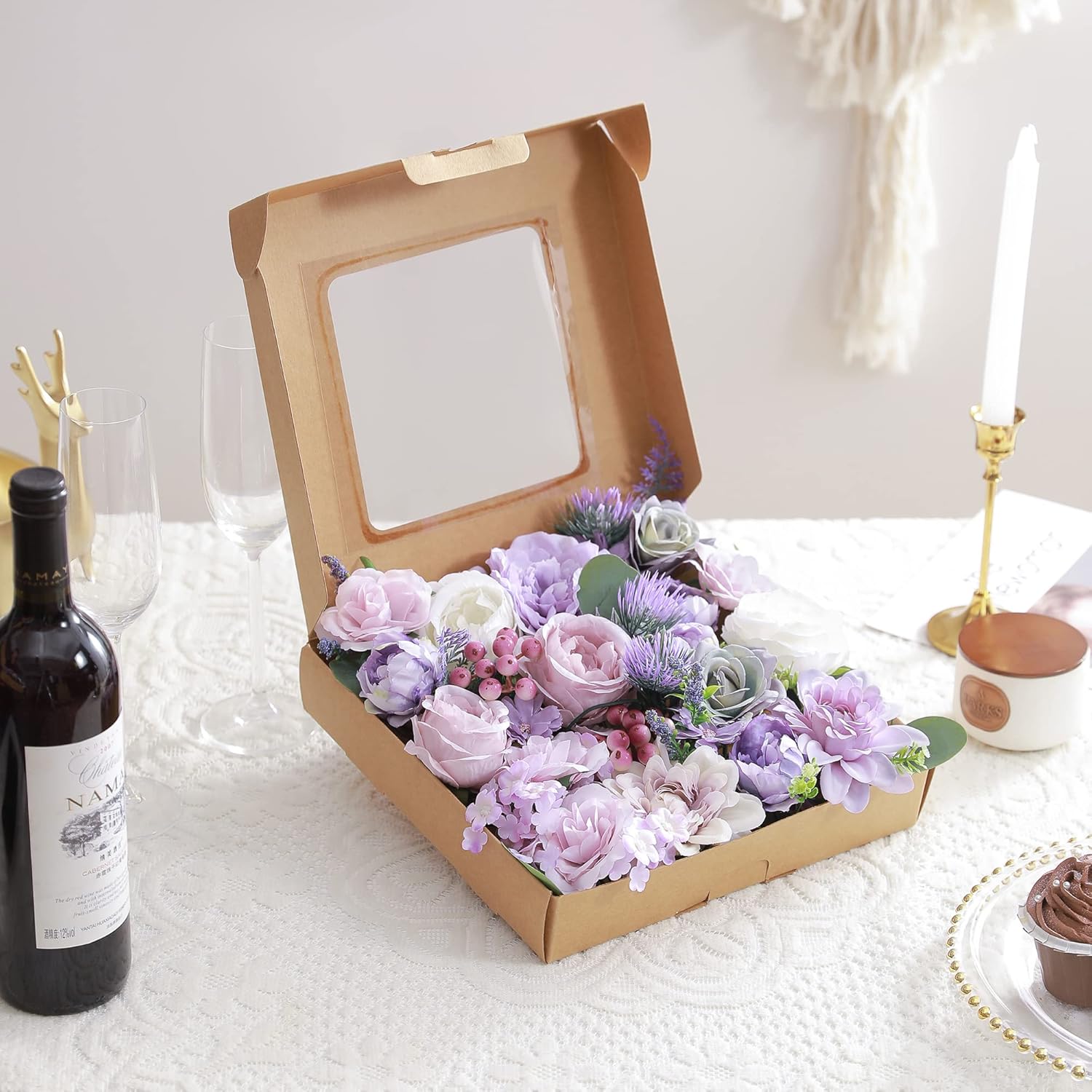 Artificial Flowers Combo, Fake Flowers for DIY Tables Centerpieces Baby Shower Bridal Shower Wedding Bouquet Arrangements Party Candle Holder Cake Decor Flower Home Decorations - Image 5