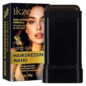 Root Touch Up Hair Color Stick with Built-In Comb, Dark Brown | Temporary gray coverage for roots, hairline, temples and part lines