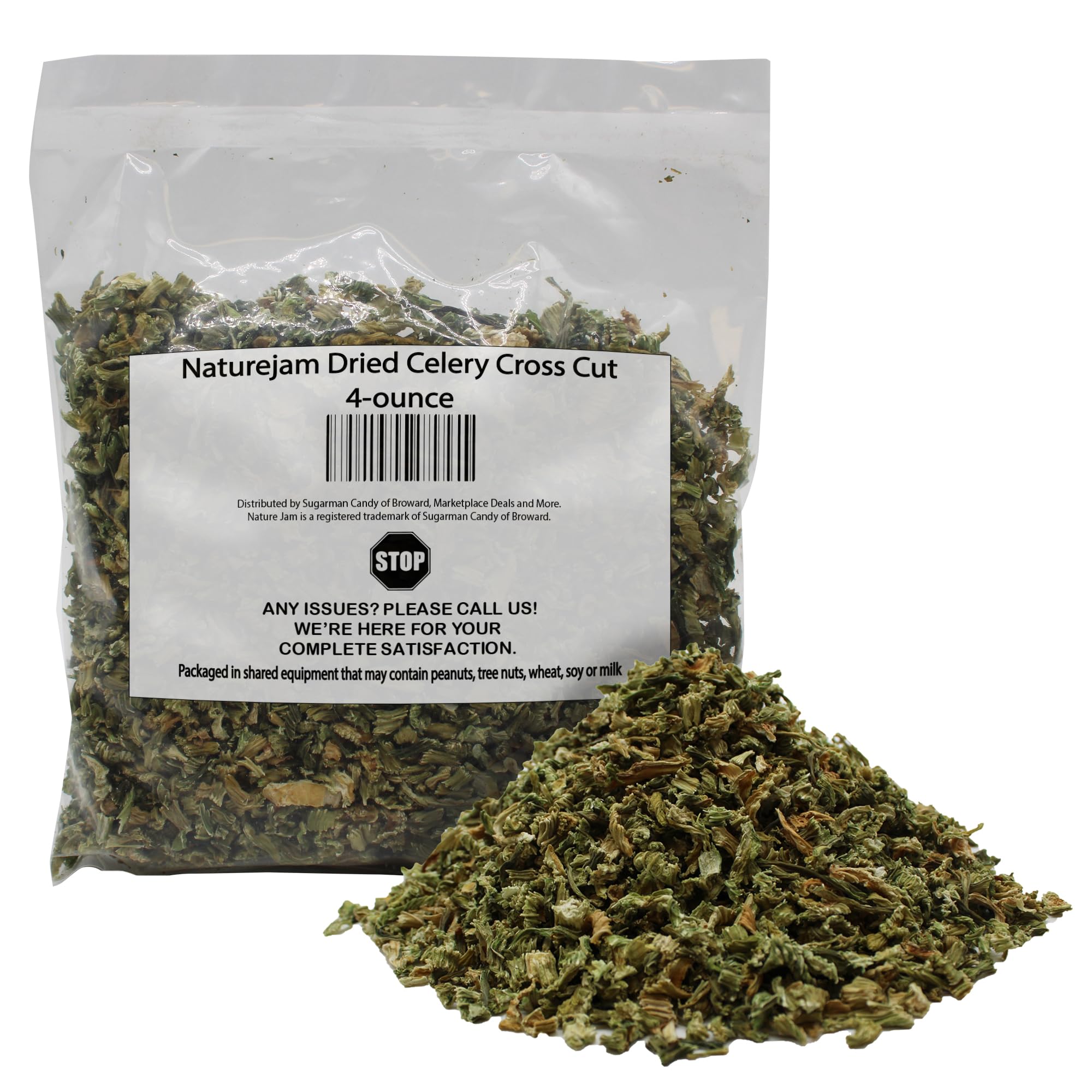Naturejam Dried Celery Cross Cut - 4-ounce pack of for Cooking - Perfect Cut Celery for Kitchen or Camping Cooking & Soup mix