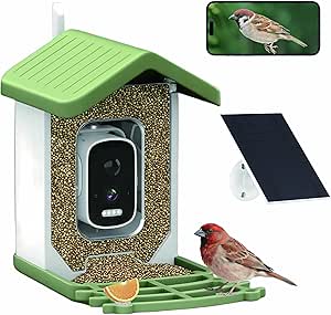 Billber Bird Feeder with Camera - Outdoor Smart High-Definition Hummingbird Feeder, Solar Panel & Night Vision, Real-Time View & Instant Alerts, Good Ideal for Bird Watching asin的图片