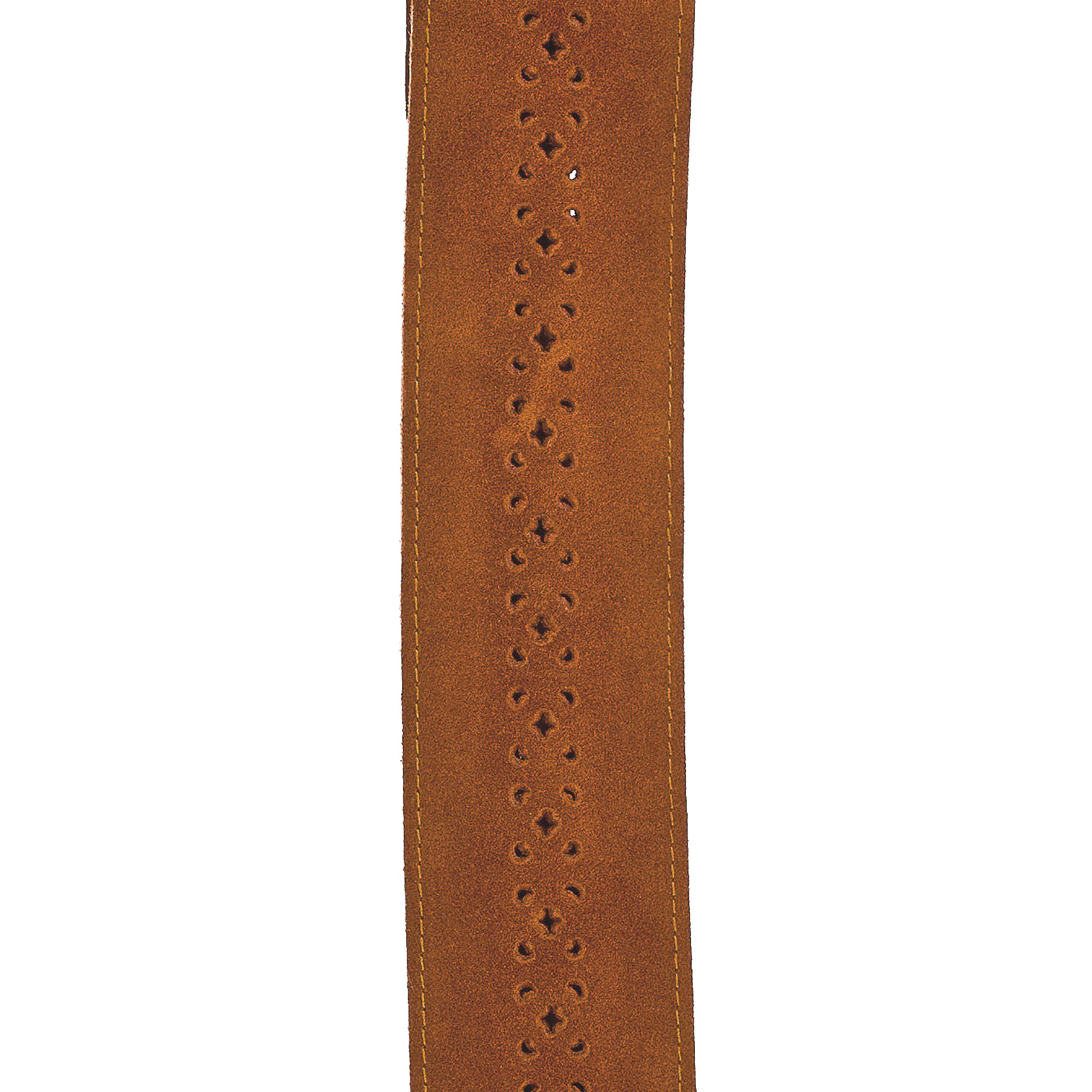 Planet Waves Correa de guitarra ajustable de cuero ventilado D'Addario, roseta de ante camel