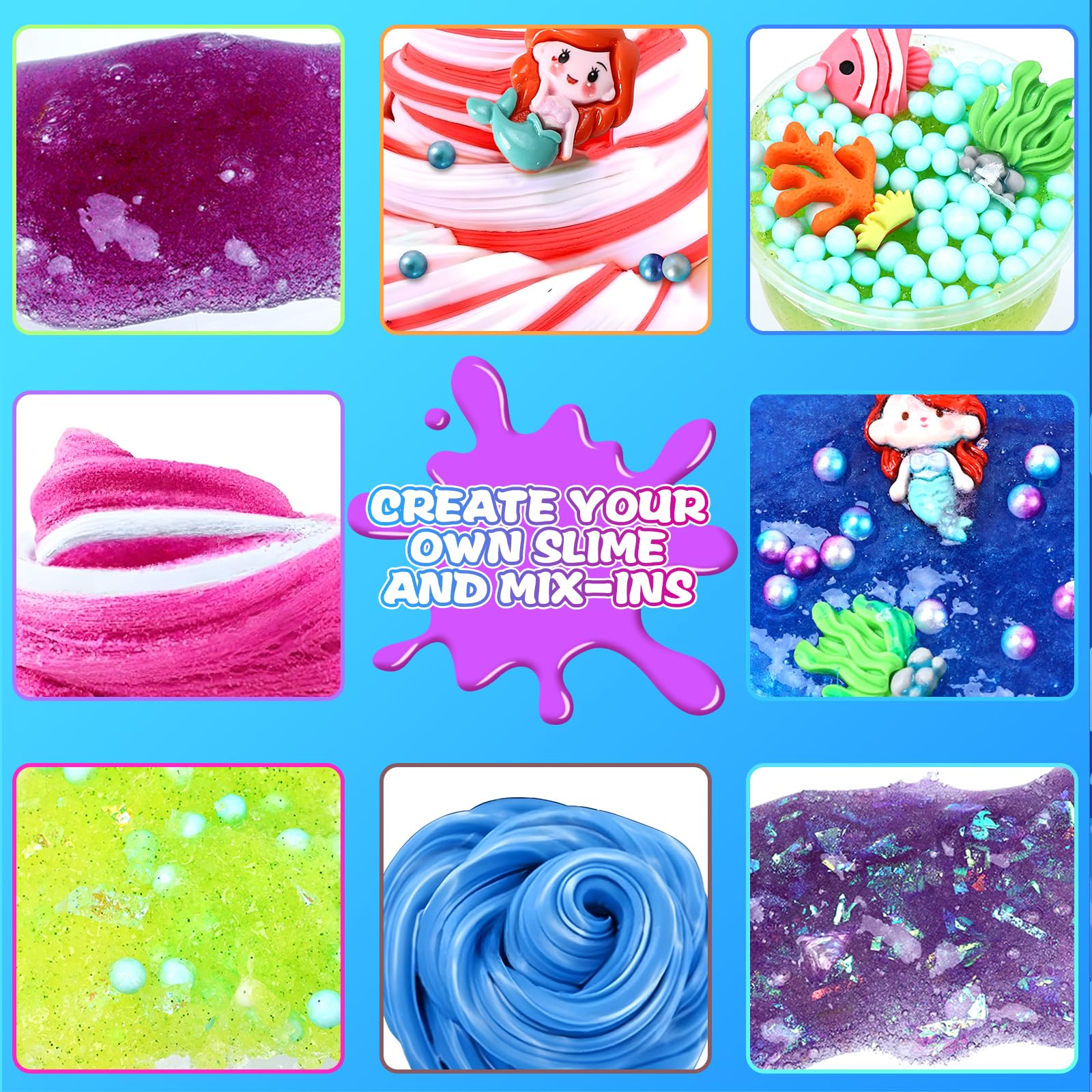 Mermaid Slime Kit For Girls - Mini Dreamy DIY Slime Making Set With Sparkly Add-Ins, Perfect Party Favor For Kids 6-12