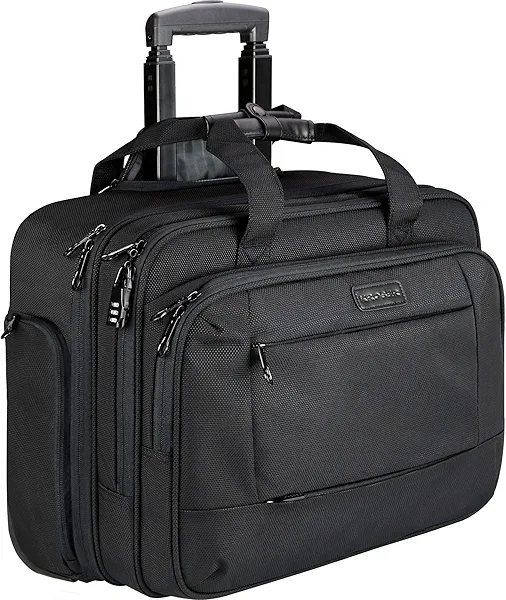 KROSER Rolling Laptop Bag for Men Women, Rolling Laptop Wheeled Briefcase for Business Fits Up to 17.3 Inch Laptop, Water-Repellent Wheeled Computer Bag Roller Case with RFID Pockets for Travel