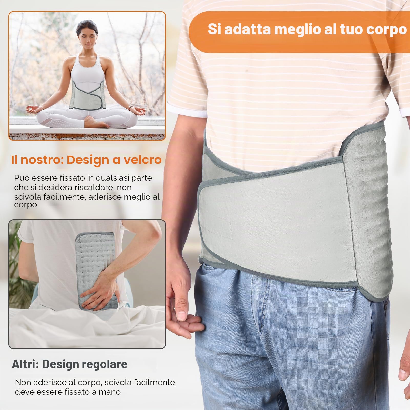 Termoforo Elettrico 126 x 30 cm Termoforo Lombare con 6 Livelli di Temperatura e Spegnimento Automatico Riscaldamento Rapido Lavabile Cuscino Termico Elettrico Per Schiena Spalle Addome Heizkissen