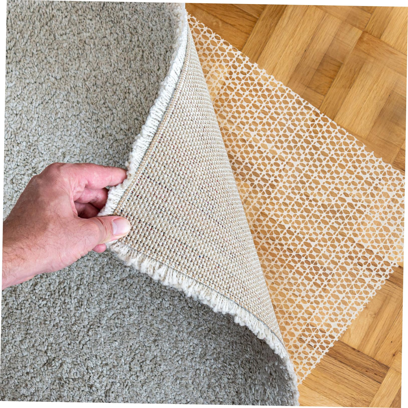 SEWACC Tapis Antidérapant pour Tapis 200x300 Cm en PVC Blanc