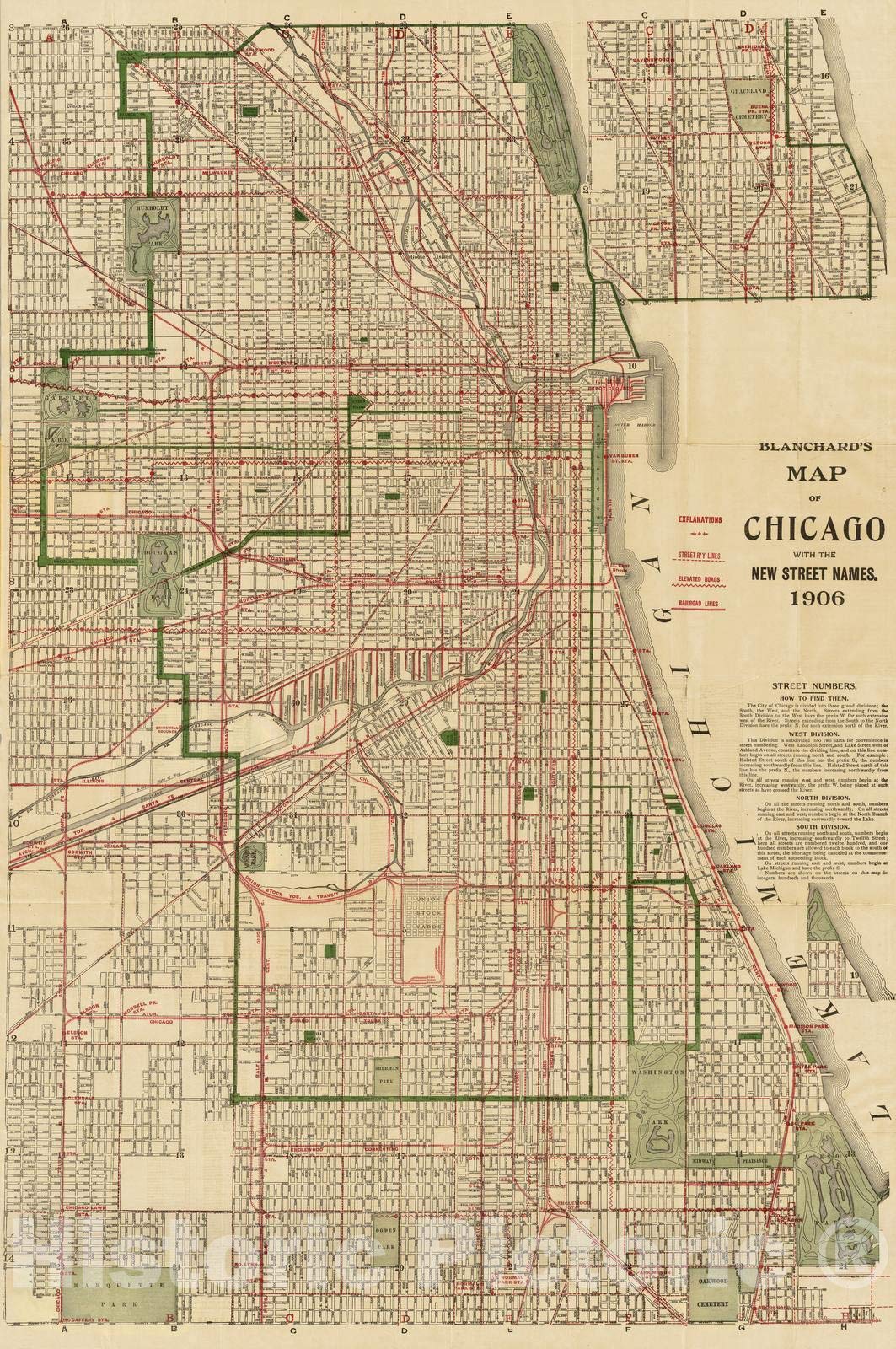 Amazon.com: Chicago - Railroad Map, 1906 - Historical Map Print