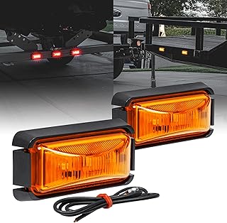 TRUE MODS 2pc 2.5" Amber LED Trailer Marker Light w/Black Bezel [DOT FMVSS 108]
