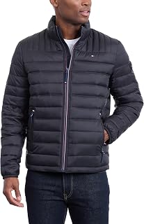 Tommy Hilfiger Mens Embroidered Logo Puffer Jacket