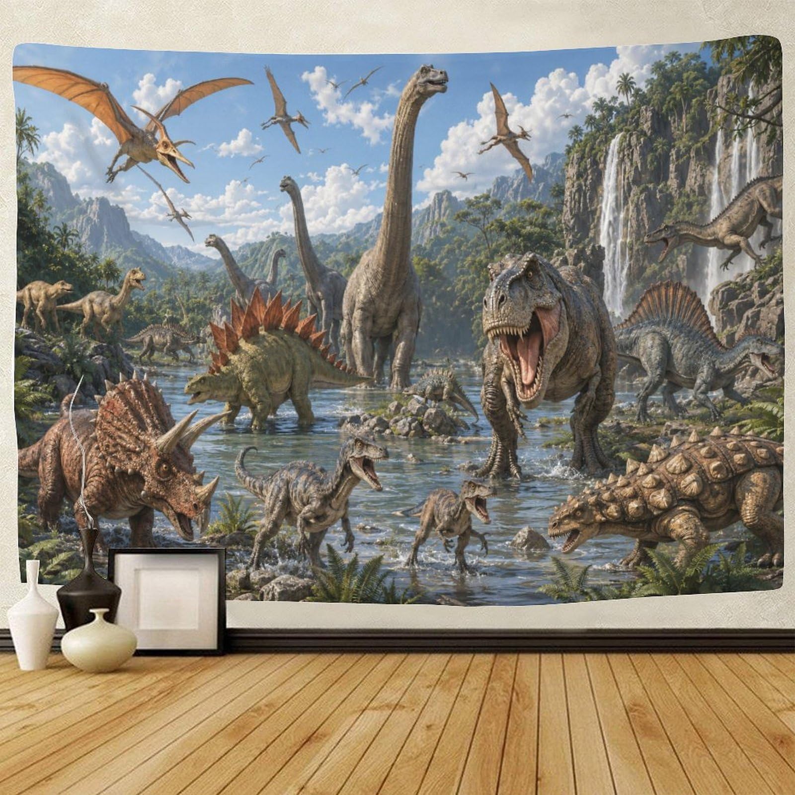 GPMNBCXZK Dinosaur World Wall Art Decor Wall Tapestry 3D Print Tapestries Poster Curtain Living Room Dorm 100cmx150cm