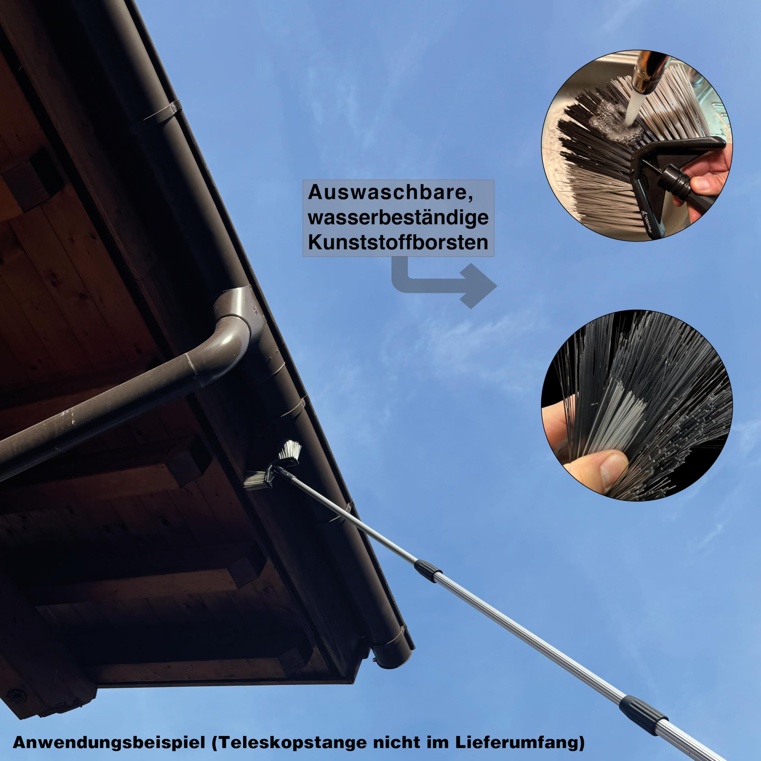 FenWi Eckbesen (Dreiecksbesen, Besen) als Zubehör und Erweiterung zu Teleskopstangen und Teleskop-Set`s
