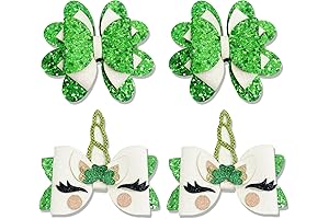 Delightful Shamrock Hair Bows: Premium Accessory for St. Patrick’s Day Festivities