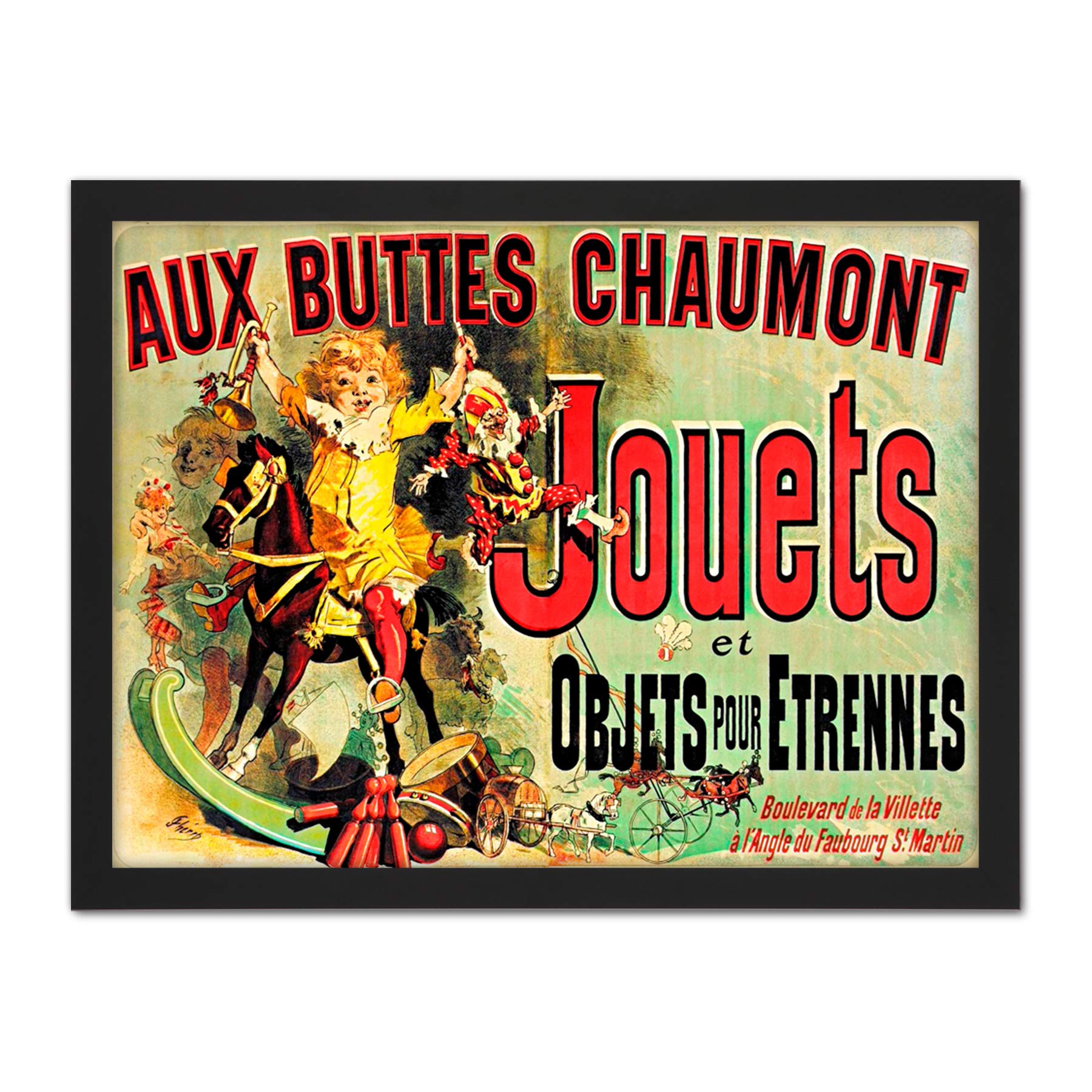 Artery8 Jouets Monica Aux Buttes Chaumont Jouets French Ad Monica's Apartment Friends Artwork Framed Wall Art Print 18X24 Inch