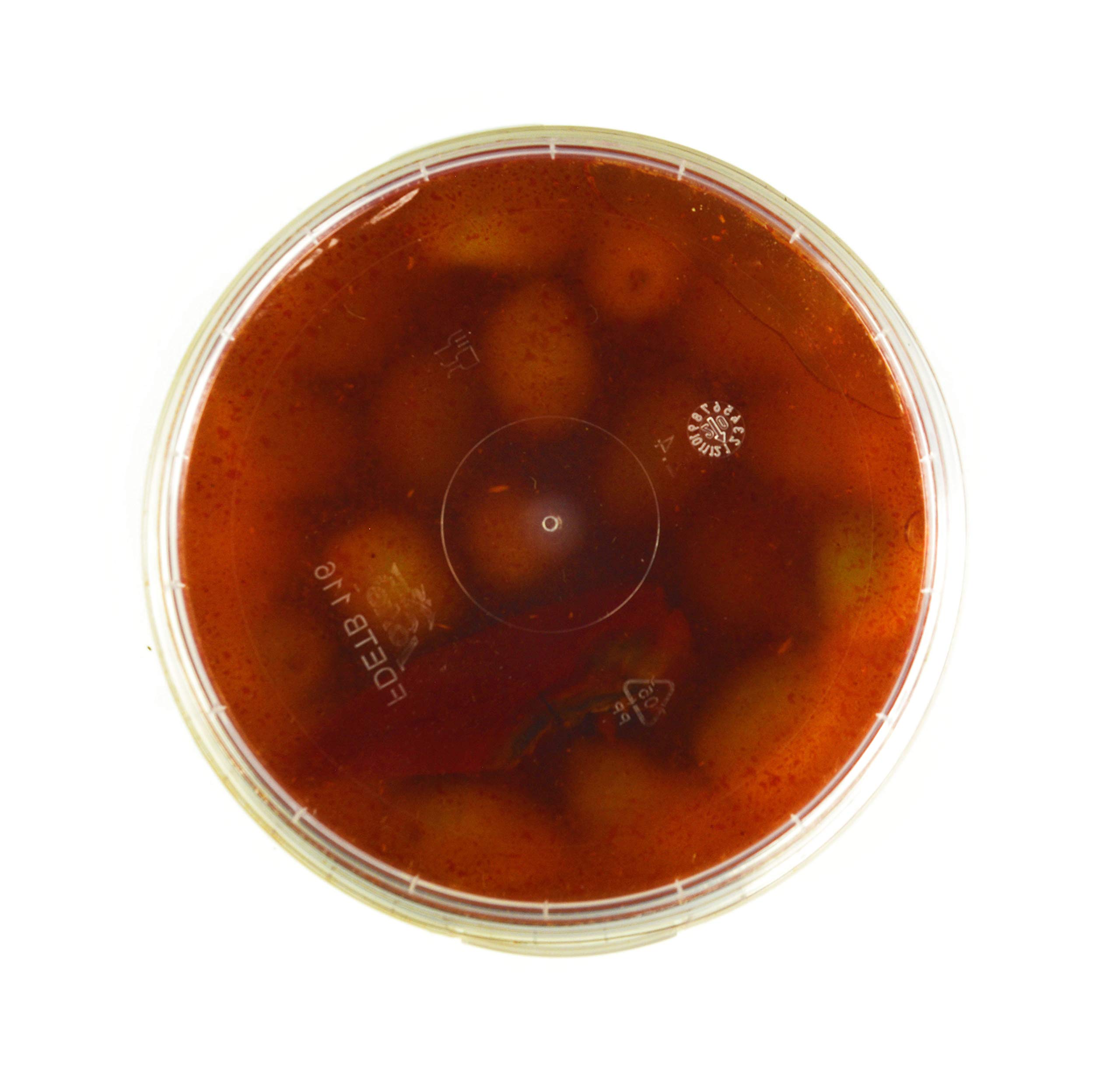 Hymor grüne Oliven pikant entsteint - 10x 380g Behälter - Oliven aus Marokko ohne Kern Marokkanische Olive eingelegt in Lake vegan, glutenfrei, zu Tapas, Salaten, beim Kochen