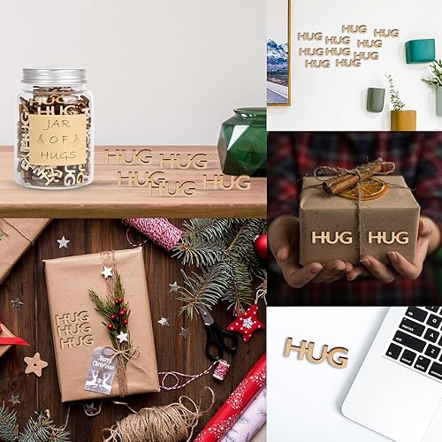 Miniatura 2 de Abrazos en un frasco, pieza de letras recortadas de madera, regalos para Navidad, día de Acción de Gracias, día de San Valentín, cumpleaños, día de