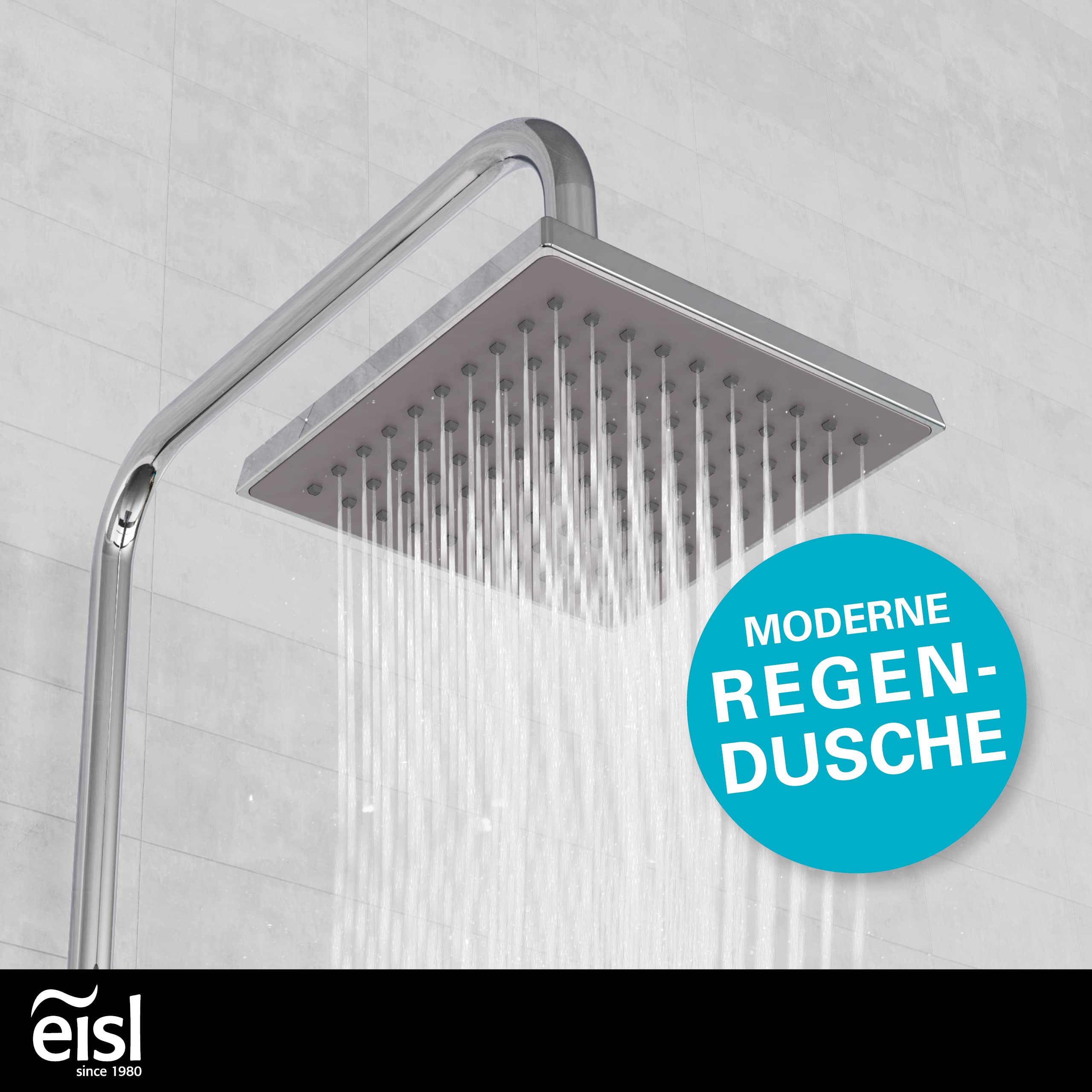 EISL EASY REFRESH zestaw prysznicowy kolumna prysznicowa z deszczownicą 175 x 175 mm i słuchawką prysznicową, deszczownica z uchwytem ściennym, kompletny zestaw montażowy DX12002