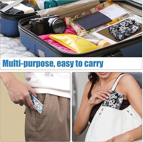 Miniatura 6 de Pastillero semanal de viaje, recordatorio de medicamentos diario AM PM, 7 compartimentos, 7 días a la semana, incluye elegante estuche de transporte