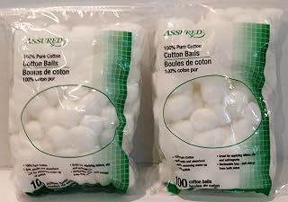 Assured 100% Pure Cotton Balls 100-Count Each (2 Pack)