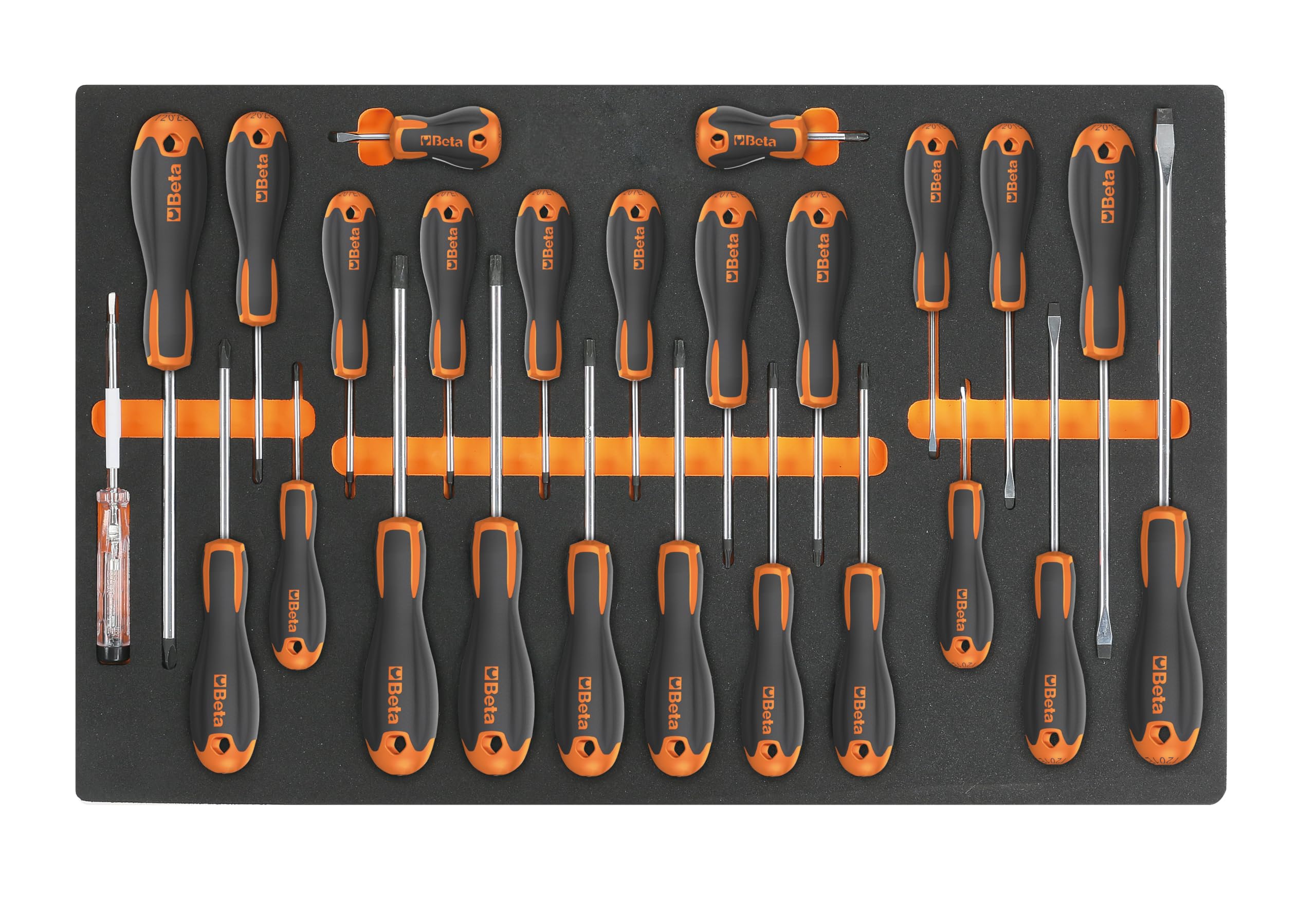 Beta Orange Easy M213 25 Piece Slotted, Phillips & Torx Screwdriver Set Supplied In Foam Module