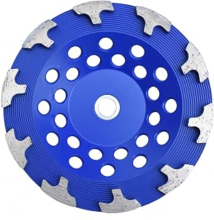 7 in. x 7/8"-5/8" in. New Technology10 T Segment Mastic Epoxy Thinset Screed Concrete Surface Grinding Diamond Cup Wheel, 7 Inch No Loose Concrete Grinding Wheel (Non-Threaded)