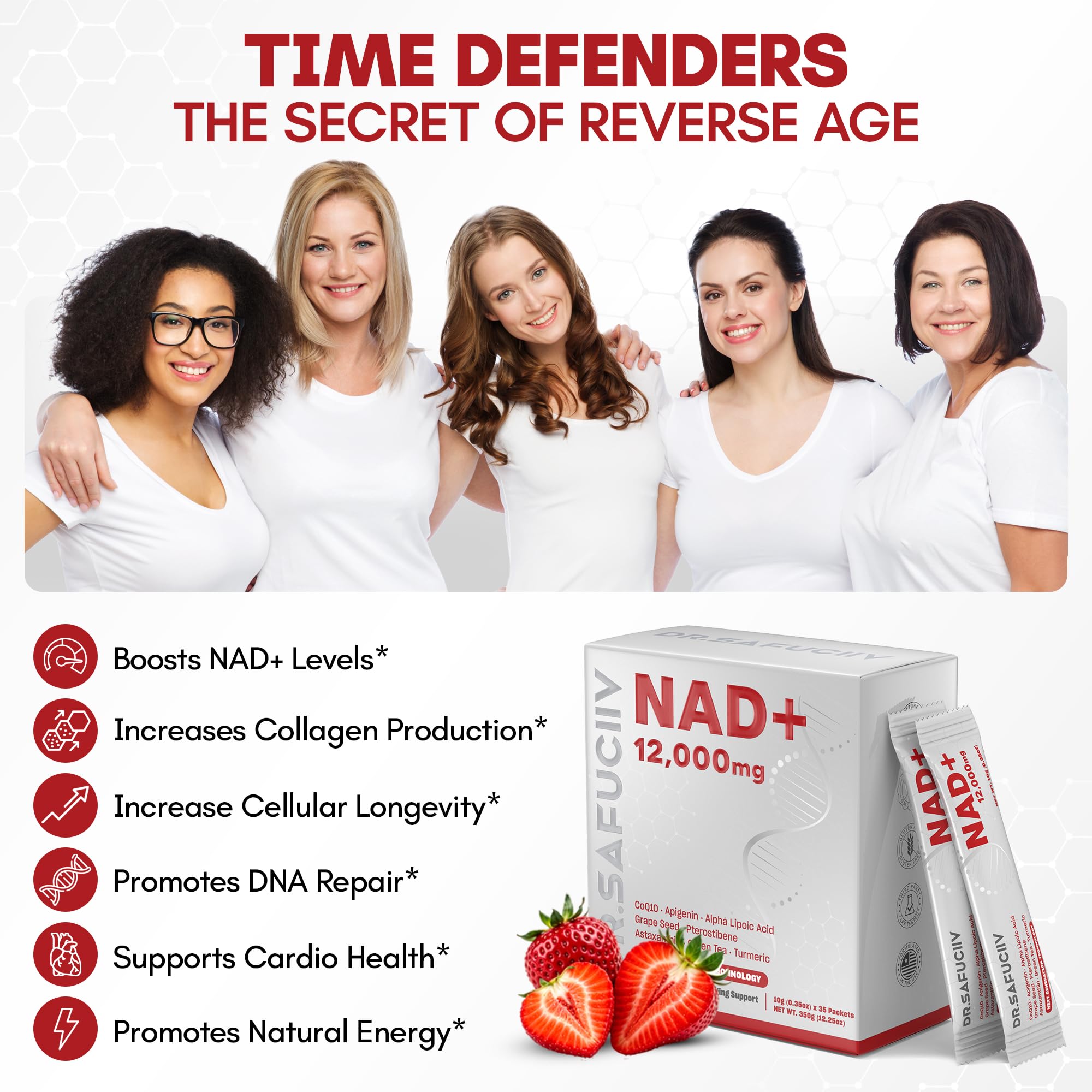 Liquid NAD - Extra Strength 1,2000mg NAD+ Supplement with CoQ10 - Resveratrol - D-Ribose & PQQ for Men & Women - Natural NAD+ Stick for Anti-Aging, Focus - 35 Packets — Amazon image 2
