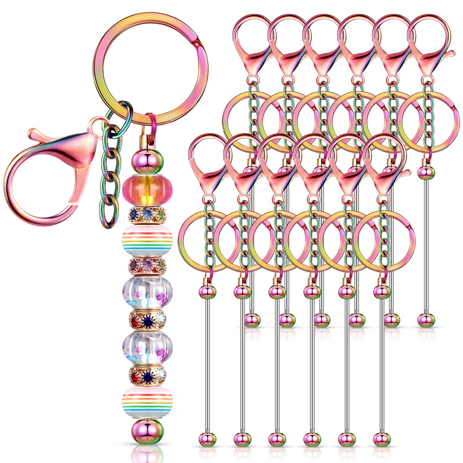 Make Keychains Bulk Snapklik.com : Tondiamo 12 Pcs Beadable Keychains Bars Bulk For ...