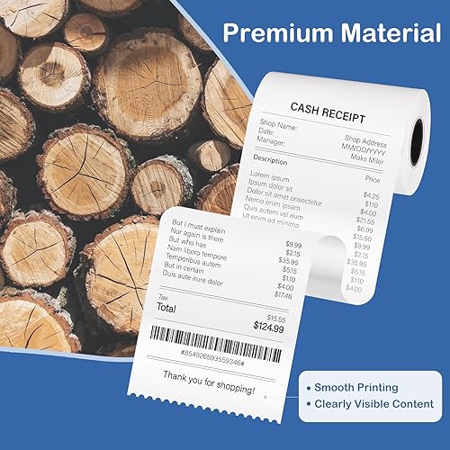 Miniatura 3 de Rollo de papel térmico de 2 14 x 55 pulgadas, compatible con Clover Mini Flex Verifone VX520 Ingenico ICT220 ICT250 FD400, POScaja registradora, se