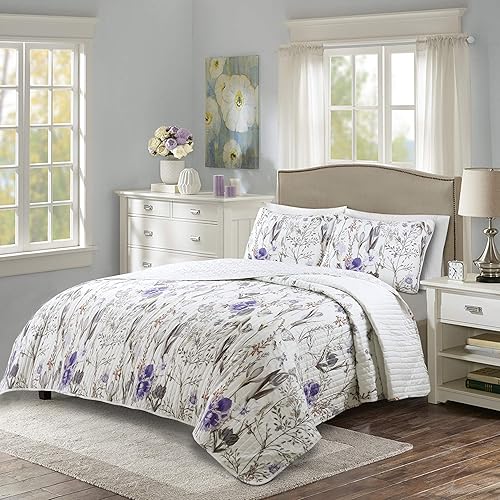 Miniatura 9 de Lush Decor Juego de edredón Adalia de 3 piezas amarillogris (King)