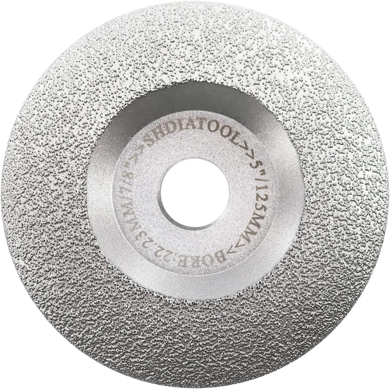 5-Inch Diamond Grinding Cup Wheel for Granite Marble Iron Steel Masonry Convex Vacuum Brazed Grinding Disc Fits 7/8 Inch Arbor