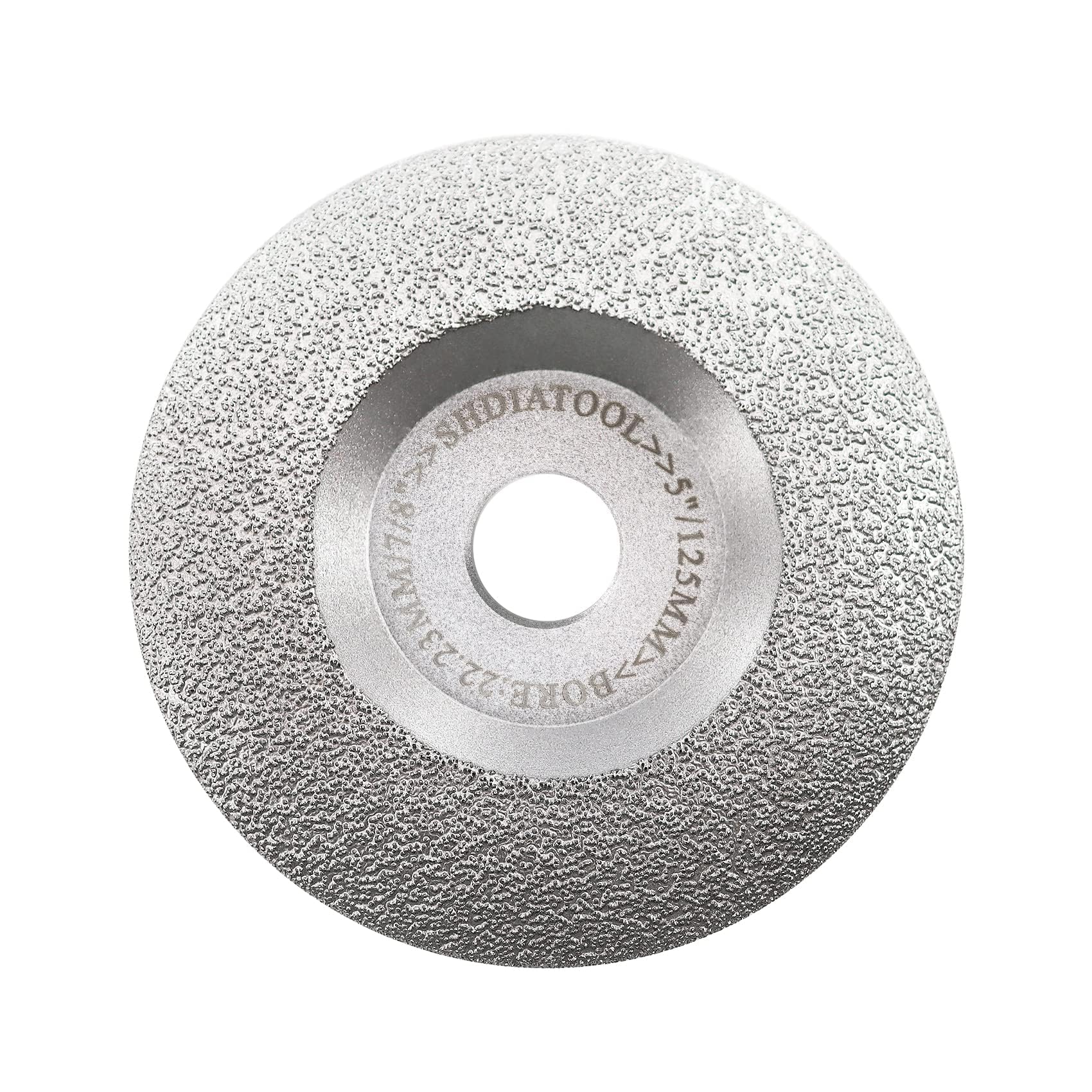 SHDIATOOL 5-Inch Diamond Grinding Cup Wheel for Granite Marble Iron Steel Masonry Convex Vacuum Brazed Grinding Disc Fits 7/8 Inch Arbor