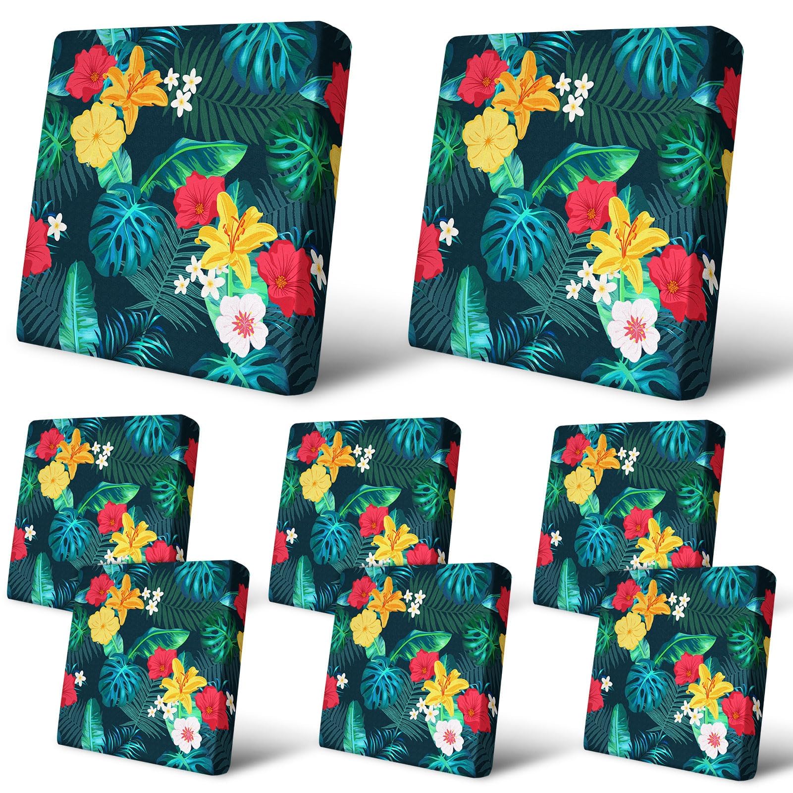 8Pcs Patio Cushion Covers Stretch Outdoor Furniture Protector Slipcovers