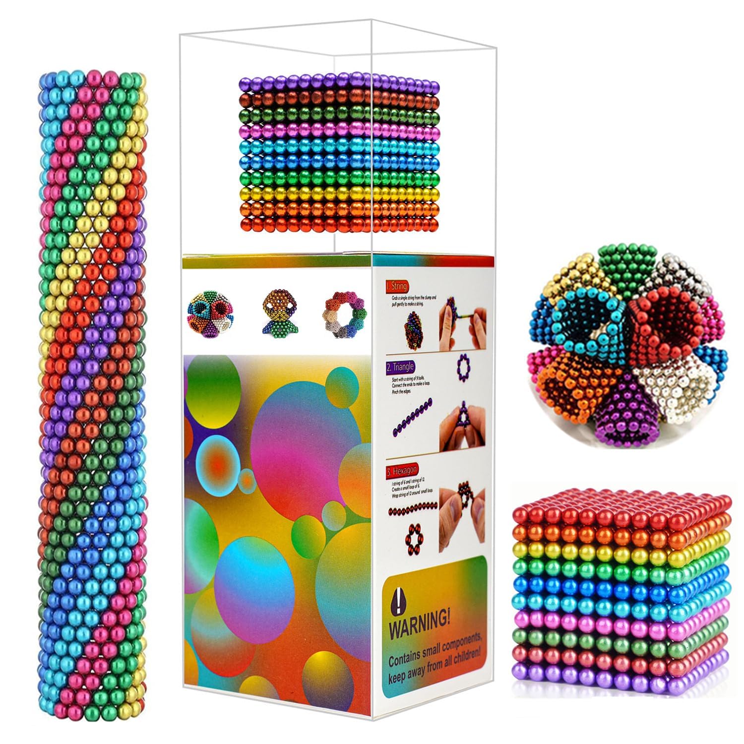 1000 Pcs Magnetic Balls Building Desk Toys for Stress Relief, Magnetic Fidget Balls Office Putty Magnetic Beads Toys Slime for Adults, ADHD, Autism, (1000 Pcs 3mm)