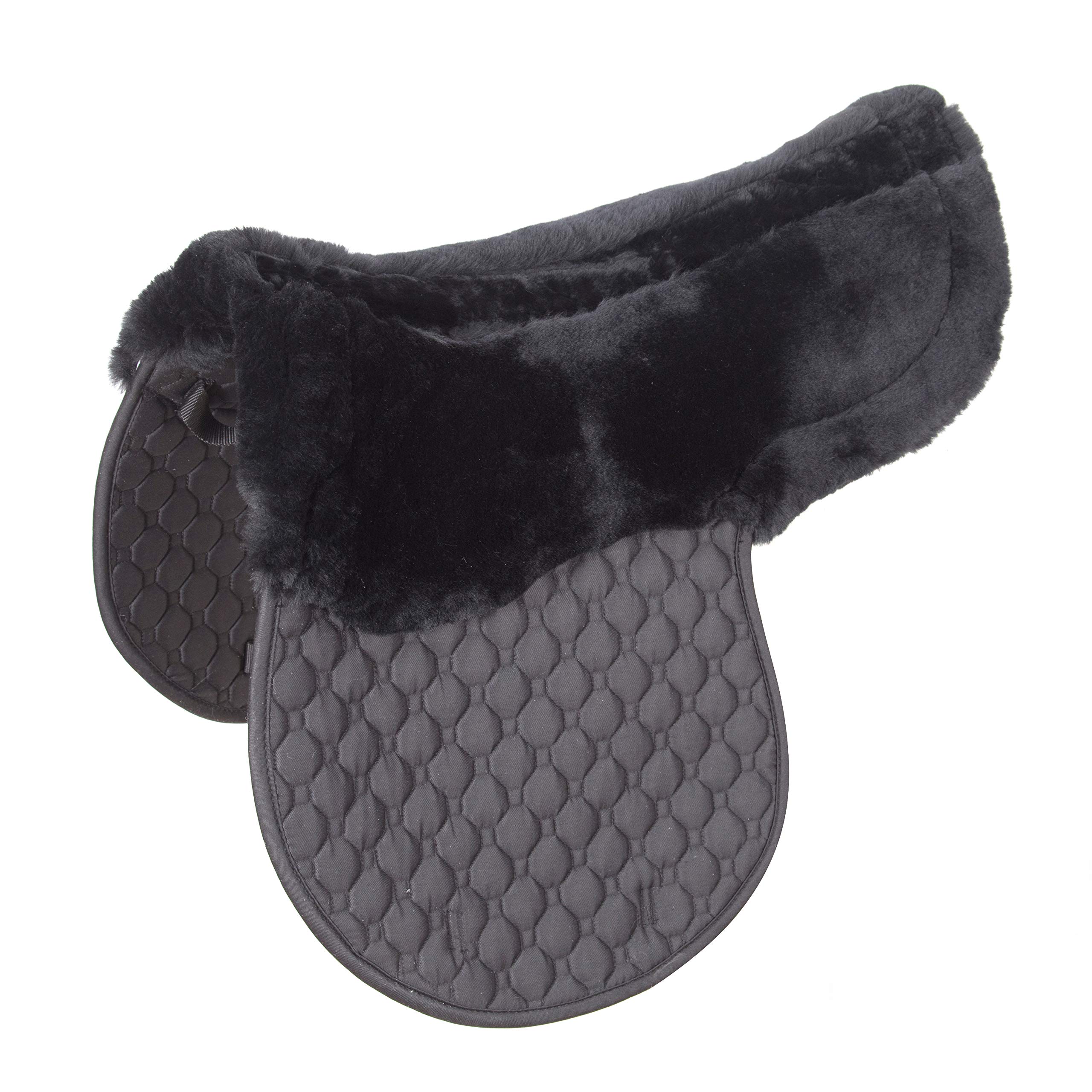 Lamb Skin GP/Jumping Half Lined Numnah - Lammfell Schabracke Schwarz (VSS)