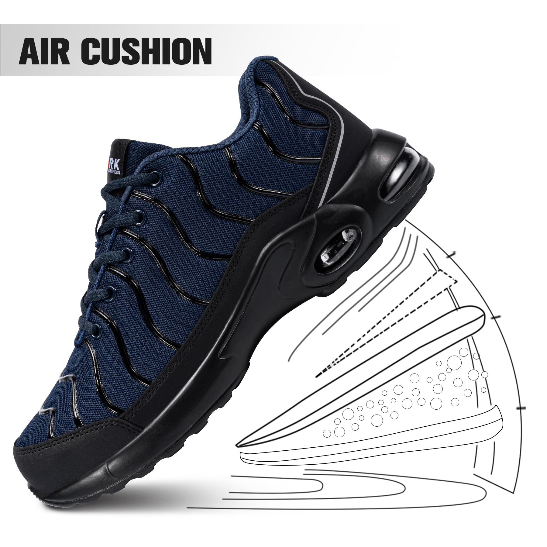 DYKHMILY Chaussures de Sécurité Femmes Coussin d'air Léger Cuir Embout