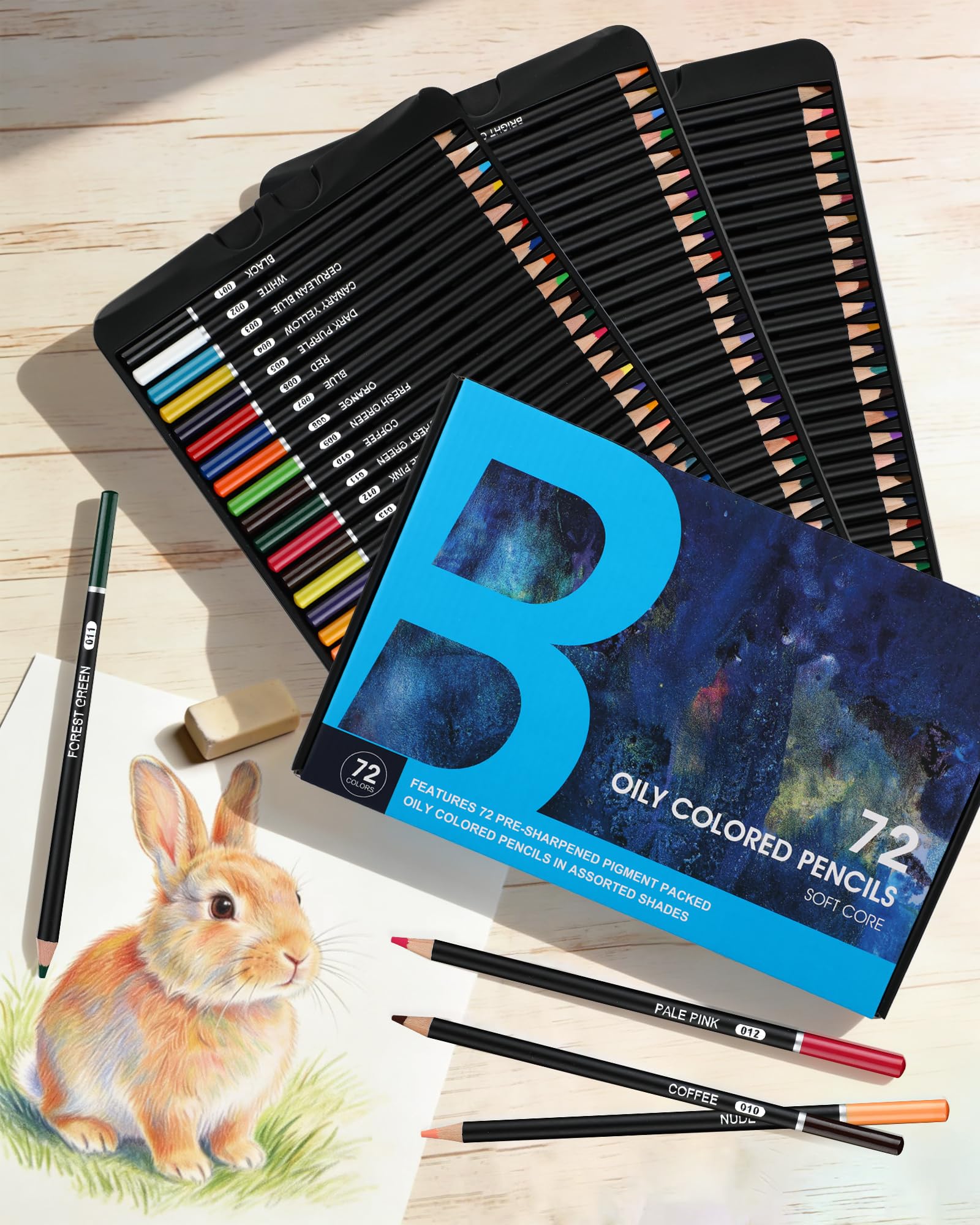 Set Di 72 Matite Colorate A Olio &ndash; Alta Pigmentazione, Mine Resistenti, Ideali Per Disegno E Colorazione Per Bambini E Adulti
