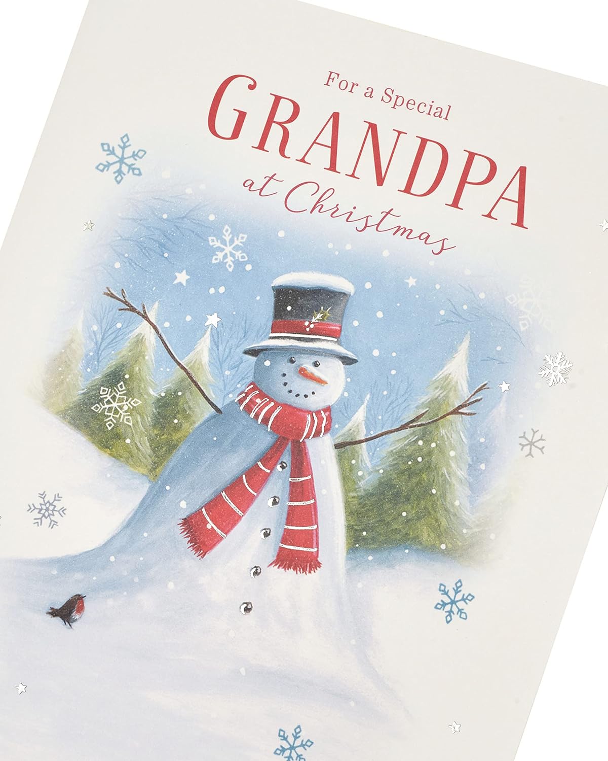 UK Greetings Grandpa Christmas Card, Christmas Card for Him, Snowman Christmas Card, Xmas Card for Grandpa, Christmas Card from Grandchildren