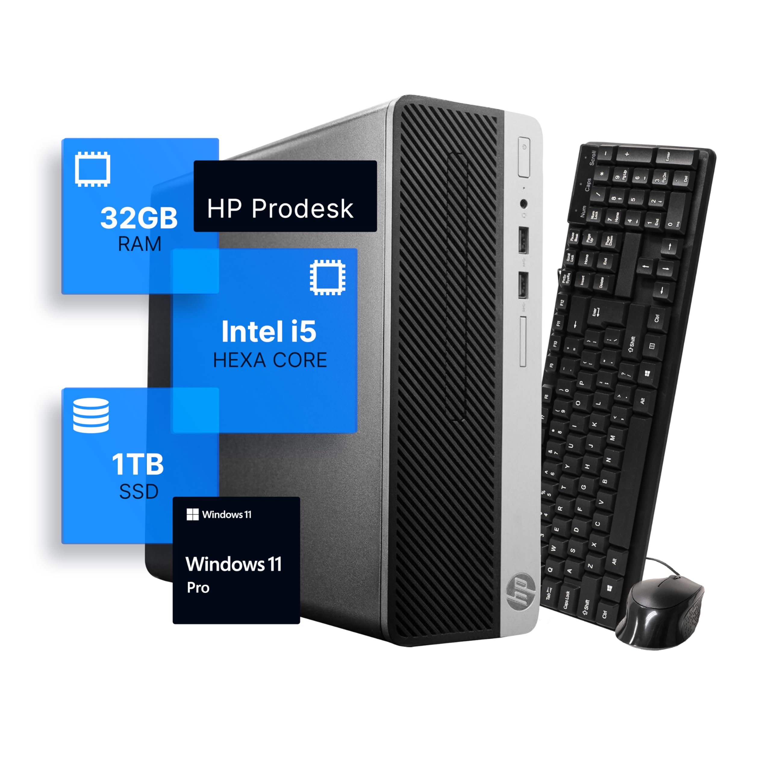 Amazon.com: HP ProDesk i5-8500 8th Gen Desktop Computer (3.2) | 32GB ...