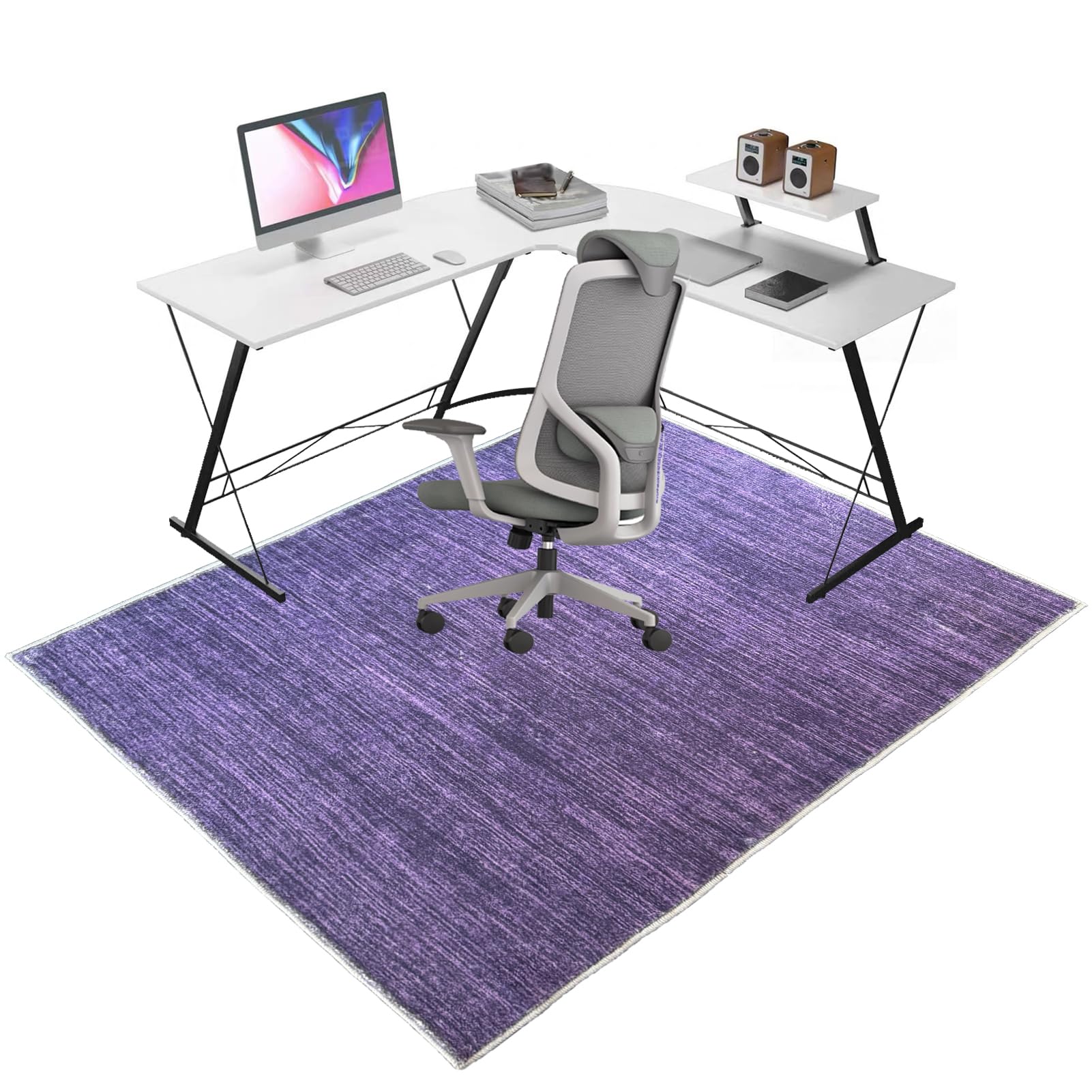 Desk Chair Mat for Carpeted Floors, Heavy Duty Office Gaming Chair Mats for Carpeted and Hardwood Floor, Office Chair Rug Protector for Rolling Chair, Non slip Floor Protection Mat 180 x 200 cm