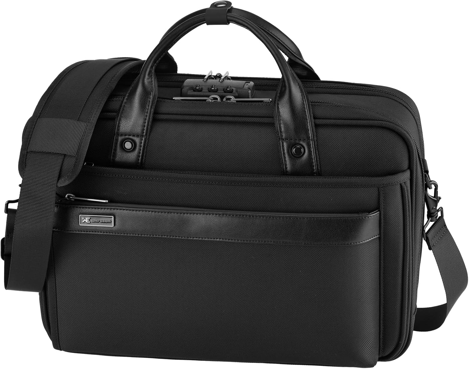 Laptop Bag 15.6 Inch, Business Briefcase for Men Women, Water Resistant Messenger Shoulder Bag, Office Bag, Carry On Laptop Case for Notebook/Computer, Black