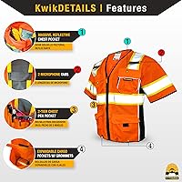 Vista 4 de KwikSafety - Charlotte, NC - Men's & Women's Class 3 Safety Vest PPE Hi Vis Reflective ANSI OSHA