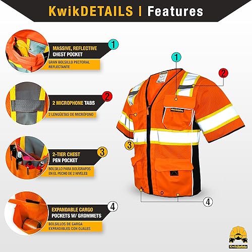 Miniatura 4 de KwikSafety - Charlotte, NC - Men's & Women's Class 3 Safety Vest PPE Hi Vis Reflective ANSI OSHA