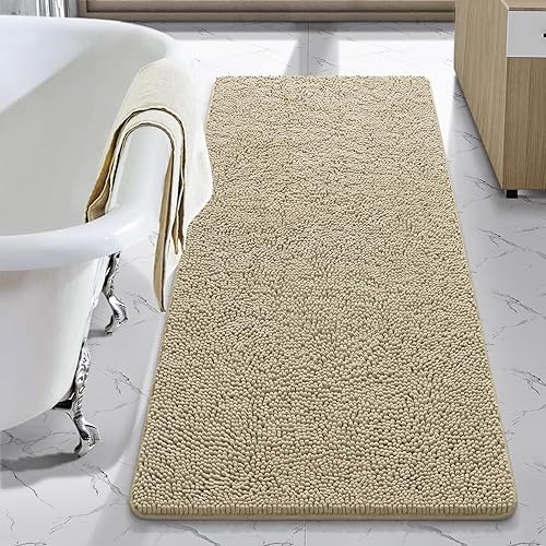 Miniatura 67 de LOCHAS - Tapete peludo, lavable, antideslizante y absorbente de 24 x 17 pulgadas, para baño, bañera o ducha, afelpado, de felpilla, suave, color