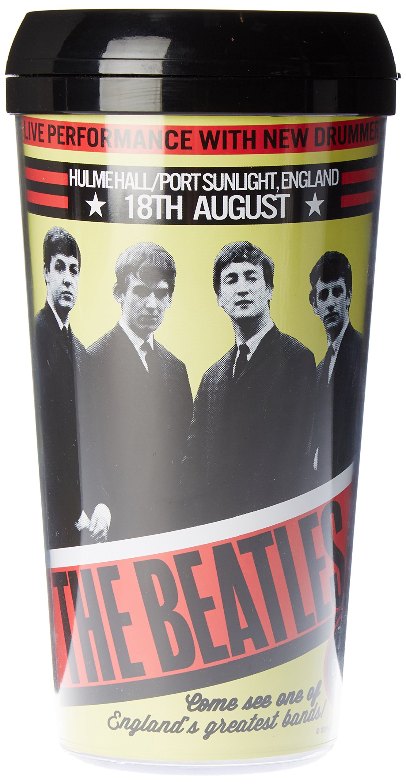 The Beatles Yellow/Black/Red Travel Mug-Port Sunlight